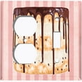 thumbnail image 4 of Metal Light Switch Plate Cover Naked Chocolate Drip Cake Striped Wallpaper Pink CAK062, 4 of 13