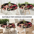 thumbnail image 7 of Red Mushroom Fantasy Black Pattern Round Fitted Tablecloth with Elastic Edge,Dining Table Cover Waterproof,Outdoor Round Tablecloth for Camping,Dining,Indoor and Outdoor, 7 of 7