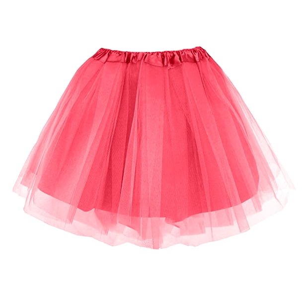 Gibobby faldas para mujer Falda tutú Falda de malla forrada de capas Falda de ballet Falda tutú(Rojo, Talla única)