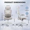 thumbnail image 2 of Office Chair Ergonomic Desk Chair - Home Mesh Office Desk Chair with Adjustable Lumbar Support, High-Back Computer Gaming Chair with Headrest 3D Armrests, Rolling Swivel Task Chairs for Home, Office, 2 of 8