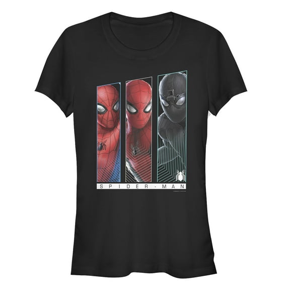Junior's Marvel Spider-Man: Far From Home Suit Panel  Graphic Tee Black Small