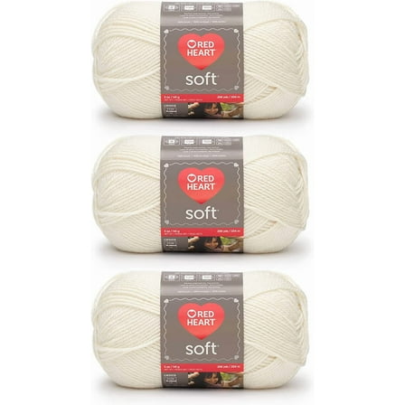 Soft Off White Yarn - 3 Pack of 141g/5oz - Acrylic - 4 Medium (Worsted) - 256 Yards - Knitting/Crochet