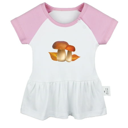 

Nature Mushroom Pattern Dresses For Baby Newborn Babies Skirts Infant Princess Dress 0-24M Kids Graphic Clothes (Pink Raglan Dresses 6-12 Months)