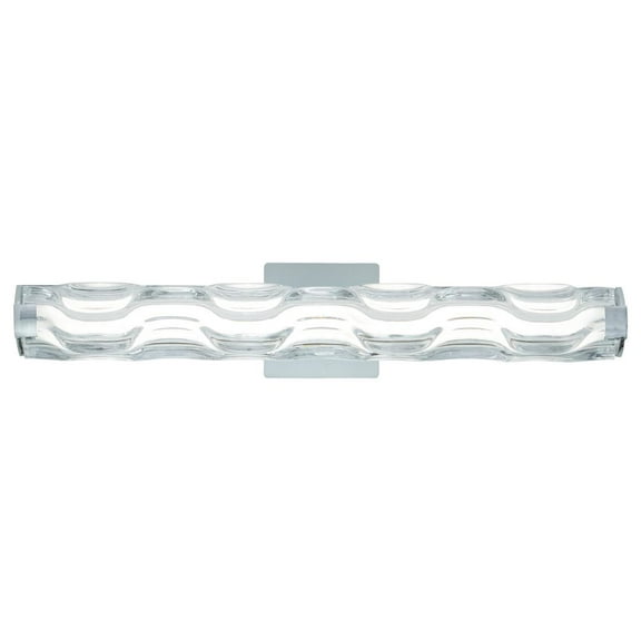 Bath Vanity Light Chrome Clear Glass 24 Inch Modern Bathroom Lighting