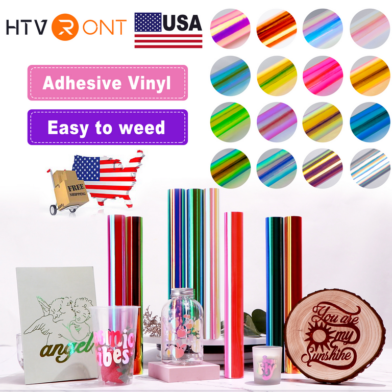 Holographic Adhesive Vinyl Permanent Craft Adhesive Sheets 12 x 10 for  Decoration Sticker Craft Cutter Car DIY Decal Cricut - AliExpress