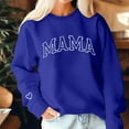 thumbnail image 5 of yoeyez Mama Sweatshirts for Women Oversized Crewneck Sweatshirt Loose Fit Casual Long Sleeve Pullover Spring Outfits 2025 Sweater Tops for Mother's Day Blue M, 5 of 7