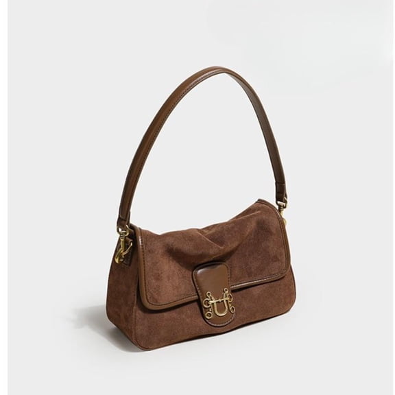 IELGY Women's Suede Underarm Bag, Crossbody Shoulder Versatile Large Capacity