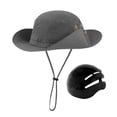 thumbnail image 3 of Casco de bicicleta gorra de pescador casco de ciclista moderno con correa para la barbilla casco en forma de sombrero casco para adultos para mujeres Gris, 3 of 8