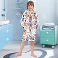 thumbnail image 5 of FORMRS Niños Bathrobe Unisex Hooded Robe Soft Plush Pajamas Sleepwear, Size 10-12T, White Magical Halloween, 5 of 7