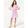 thumbnail image 3 of Free Assembly Women's Tiered Mini Shirt Dress with Long Sleeves, Sizes XS-XXL, 3 of 8