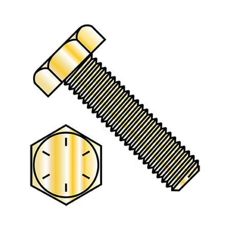 

7/8-9X6 Hex Tap Bolt Grade 8 Fully Threaded Zinc Yellow (Pack Qty 10) BC-8796BHT8