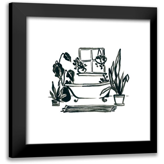 Vess, June Erica 12x12 Black Modern Framed Museum Art Print Titled - Parisian Bath Sketches IV
