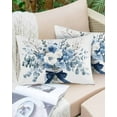 thumbnail image 6 of Blue Spring Floral Throw Pillow Cover 24 x 36 Inch Decorative Pillow Cover Watercolor Summer Flowers Lumbar Pillowcase Seasonal Rectangle Cushion Case for Couch Sofa Bed Living Room, 6 of 7