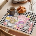 thumbnail image 3 of Bunny Easter Placemats Set of 8 Eggs Plaid Spring Floral Black White Farmhouse Place Mats Indoor Wipeable Table Mats Washable Dining Table Placemats for Kitchen Holiday Party Home Decor 13x19 Inch, 3 of 9