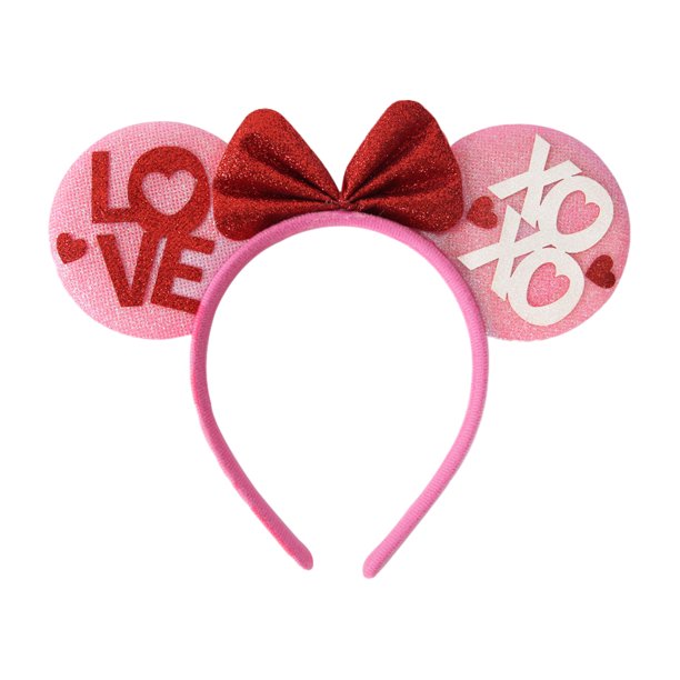 Diadema con purpurina roja y rosa en forma de corazón, accesorios brillantes y bonitos para el cabello, para cumpleaños, bodas, fiestas y disfraces.
