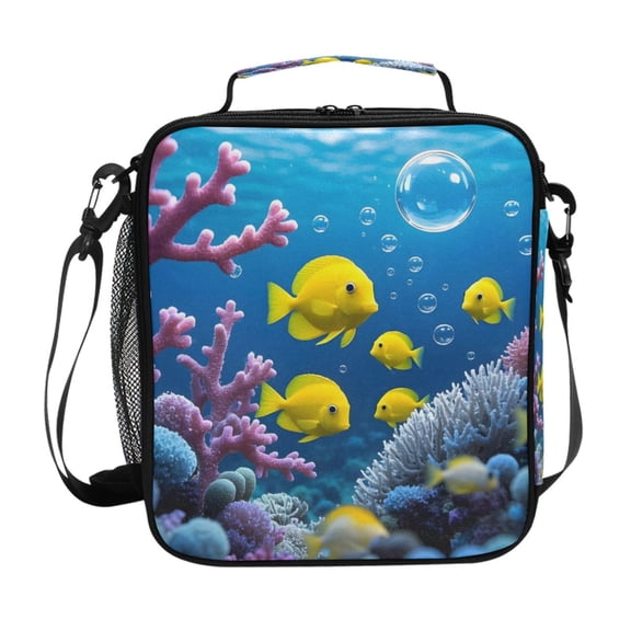 ALAZA Fish in Ocean Lunch Box Insulated Lunch Bag Reusable Thermal Cooler Tote School Picnic