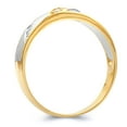 thumbnail image 2 of Wellingsale Men's Solid 14k Two 2 Tone White and Yellow Gold Polished CZ Cubic Zirconia Wedding Band - Size 11, 2 of 5