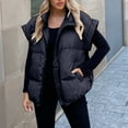 thumbnail image 4 of FDGIU Women's Sleeveless Outdoor Vest - Hooded Winter Quilted Vest with Casual Fashion Design, Warm Zip Up Outerwear for Fall, 4 of 7