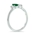 thumbnail image 2 of SZUL Women's 1/2 Carat TW Pear Shape Emerald and Diamond Ring in 10K White Gold, 2 of 6