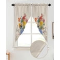 thumbnail image 2 of Swag Curtains, Hello Spring Vase Flowers Butterfly Rod Pocket Kitchen Curtains Valances Tier Curtains Swag Valance Curtains for Bedroom Living Room 36" x 36", 2 Panels, 2 of 6