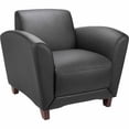 thumbnail image 2 of Lorell Reception Seating Club Chair Black Leather Seat - Four-legged Base - Black - 36" Width x 34.5" Depth x 31.3" Height - 1 Each, 2 of 7