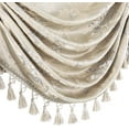 thumbnail image 6 of Luxury Waterfall Valances for Windows, Elegant Jacquard Thick Swag Curtains Valance with Tassels for Living Room, Bedroom Party Banquet Decorations (Light Apricot, W79 Inch, 1 Panel), 6 of 14