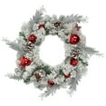 thumbnail image 2 of Northlight Heavily Flocked Pine with Ornaments Artificial Christmas Wreath - 24" - Unlit, 2 of 6
