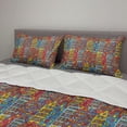 thumbnail image 2 of Cartoon Apartments Comforter & Sham Bedding Set, Amsterdam Holland Cityscape Urban Sketch with Colorful Windows Print, 3 pcs Duvet Set Microfiber Filling Quilt, 5 Sizes, Multicolor, by Ambesonne, 2 of 4