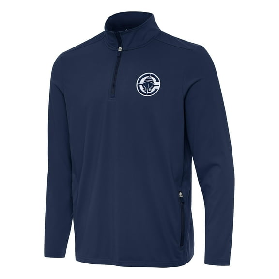 Men's Antigua  Navy LA Clippers Perilous Quarter-Zip Sweatshirt