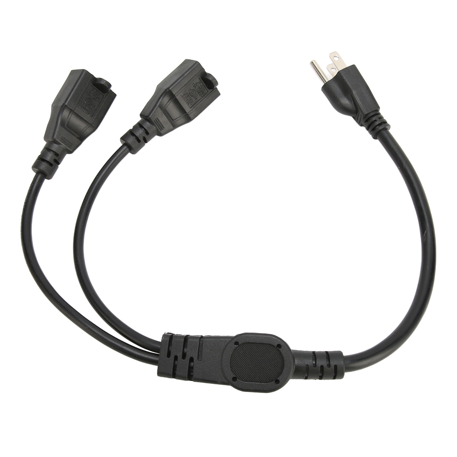 3 Prong Y Splitter Cable, Male To Female Plug And Play Safe US Plug 100-240V Effective Outlet Saving Extension Y Splitter Power Cable  For Outdoor