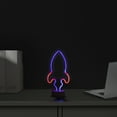 thumbnail image 4 of Northlight LED Rocket Ship Neon Table Light - 9" - Blue and Red, 4 of 7