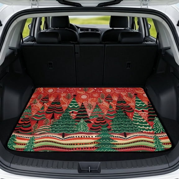 HUISEFOR Christmas Tree Car Trunk Mat 29" x 39" Non-Slip Anti-Scratch Cargo Mat Rear Trunk Liner Full Protection Vehicle Interior Accessories Suitable for Most Cars SUV