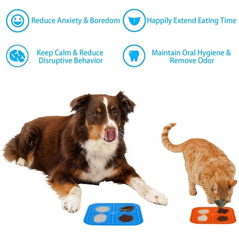 Dog Lick Mat, 2 Pieces Bpa Free Cat Lick Mat With 1 Silicone Spatula, Extra  Strong Suction Cups For Bathing, Training, Grooming And Claw Maintenance,s