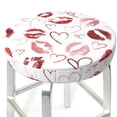 thumbnail image 3 of Balery Red Lips Fundas de asiento para taburete de bar redondo de tela de terciopelo ajustables que protegen de arañazos y manchas para sillas de 14 a 17 pulgadas.-13 inch, 3 of 7