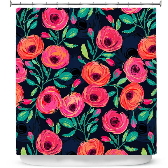 Shower Curtains 70" x 93" from DiaNoche Designs by Jill O Connor - Rose Garden