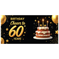 thumbnail image 2 of Golden Balloon Themed 60th Birthday Backdrop Banner Party Decoration Background Photography Props for Birthday Party Celebrations Photo Booth Decor Happy Birthday Cheering Decor, 2 of 7