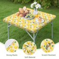 thumbnail image 4 of Yellow Lemon Fruit Leaves Beige Pattern Square Fitted Tablecloth with Elastic Edge,Square Table Cover,Washable Elastic Table Cover for Home Kitchen Party Decor 34"x34", 4 of 6