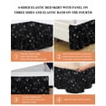 thumbnail image 6 of Starry Sky Wrap Around Bed Skirts for King Bed 16" Drop,Bed Skirt with Adjustable Elastic Belt Dust Ruffle Bed Valance for Bedroom Hotel Modern Black Abstract Dots Stars Aesthetic Bed Frame Cover, 6 of 7