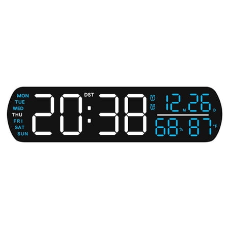 Digital Wall Clock Large Display,Alarm Clock with Colors Changing Table Clocks image