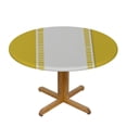 thumbnail image 3 of WYYP  Stripe Elastic Round Tablecloth Yellow Stripe Texture Fitted Tablecloths for Round Table Oil-Proof Waterproof Table Cloth White, 3 of 7