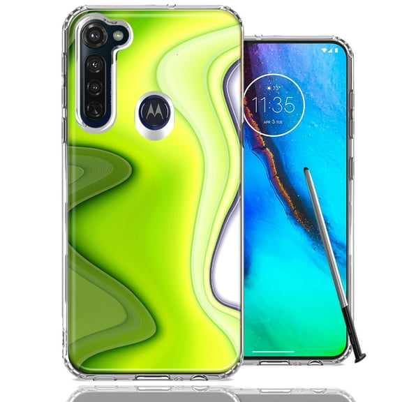 MUNDAZE For Motorola Moto G Stylus Green White Abstract Design Double Layer Phone Case Cover