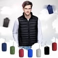 thumbnail image 2 of Chaleco de plumón ligero y fino para otoño e invierno, chaleco corto de plumón de pato blanco con cuello vertical para hombre, chaleco de talla grande, 2 of 5