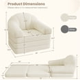thumbnail image 2 of Yaheetech Convertible Sofa Bed 2-in-1 Folding Sleeper Chair Bed Corduroy Couch Bean Bag Chair for Living Room and Bedroom, Beige, 2 of 6