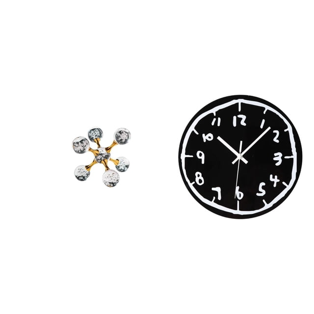 Figura de escritorio,Figura esférica para escritorio,oficina o decoración del hogar,Reloj de pared,Reloj de pared silencioso,sin tictac,decorativo,Reloj de pared moderno y sencillo de 12