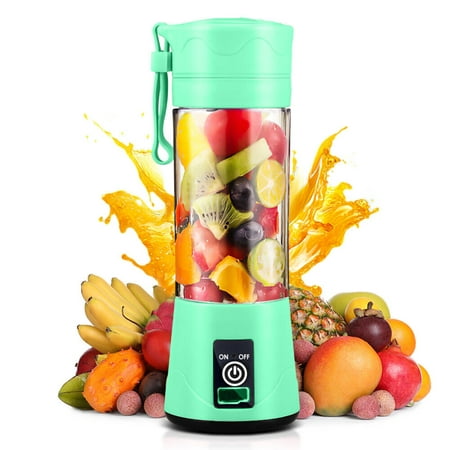 

LELINTA Personal Blender Portable Juicer Cup Maker with 380ml Bottles 4 Blades and USB Rechargeable Fruit Mixing Machine For Travel Shakes and Smoothies