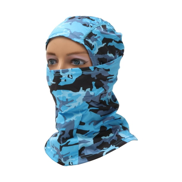 Máscara Facial Completa de Poliéster Camuflaje A Prueba de Viento, de Secado Rápido Azul 1 Pcs