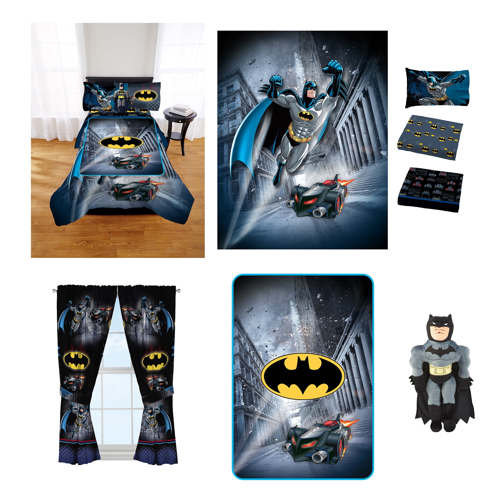 Batman Kids Room in a Bag w/ Comforter, Pillow Buddy, Sheet Set