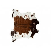 HomeRoots 0.25 x 4.25 x 5 in. Faux Hide Rug Brownsville Chocolate & White