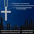 thumbnail image 2 of Gem Stone King 18K Yellow Gold Plated Silver White Round Moissanite Cross Pendant Necklace for Women | 1.76 Cttw | With 18 inch Silver Chain | 1 inch | Fine Jewelry Gifts for Women Mom Wife Her, 2 of 6