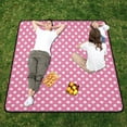 thumbnail image 5 of Polka Dots Pink Picnic Blanket Waterproof Beach Blankets Sandproof Large Mat with Storage Bag Camping Grass Travel Hiking Park 78"x78", 5 of 6